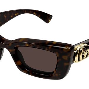 Gucci GG1827S Thick Rim Cat Eye Sunglasses in Havana Brown