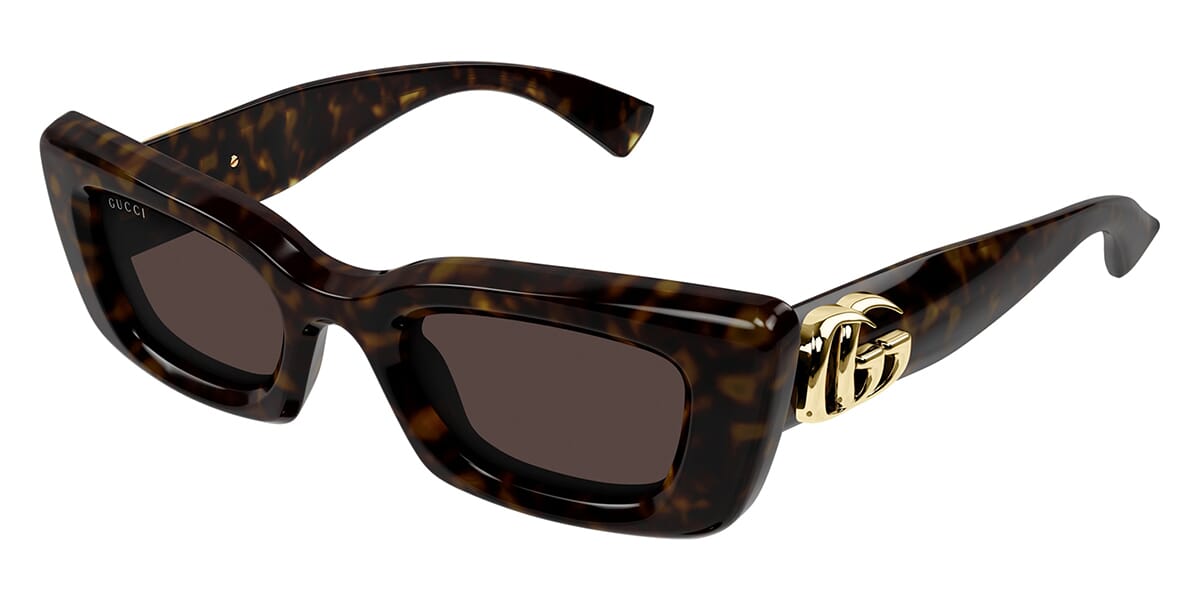 Gucci GG1827S Thick Rim Cat Eye Sunglasses in Havana Brown