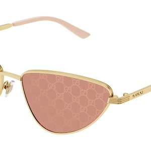 Gucci GG1879S Metal Cat Eye Sunglasses in Gold Mirror Lens
