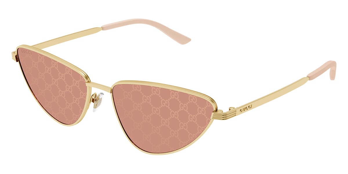 Gucci GG1879S Metal Cat Eye Sunglasses in Gold Mirror Lens