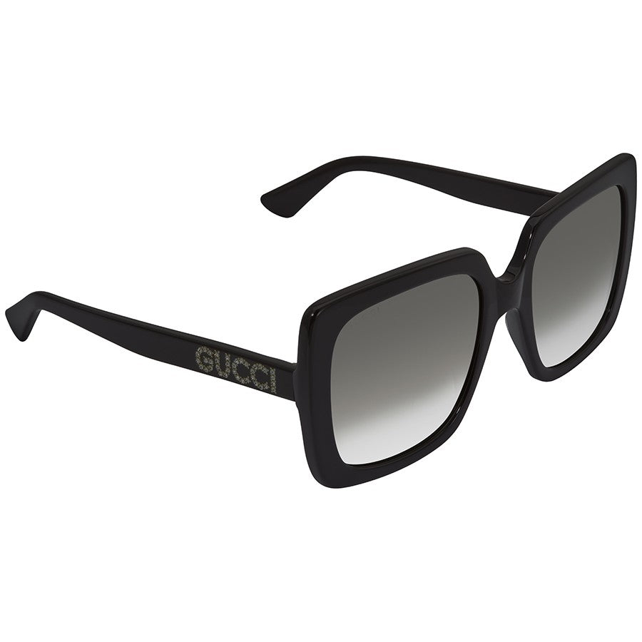 Gucci GG0418S Black Square Crystal Logo Sunglasses - 图片 4