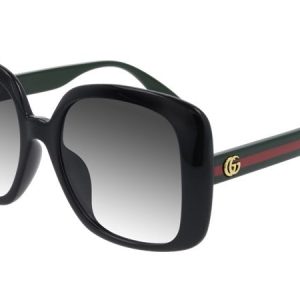 Gucci GG0714SA Oversized Black Square Logo Leg Sunglasses