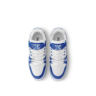 Louis Vuitton LV Trainer Sneaker Denim Monogram Blue Diamond - 图片 2