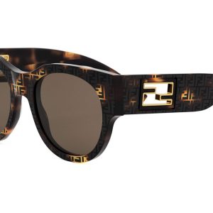 Fendi FE40147I Baguette Thick Rim FF Logo Print Sunglasses