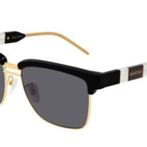 Gucci GG0603S Metal Polarized Wayfarer Sunglasses in Black